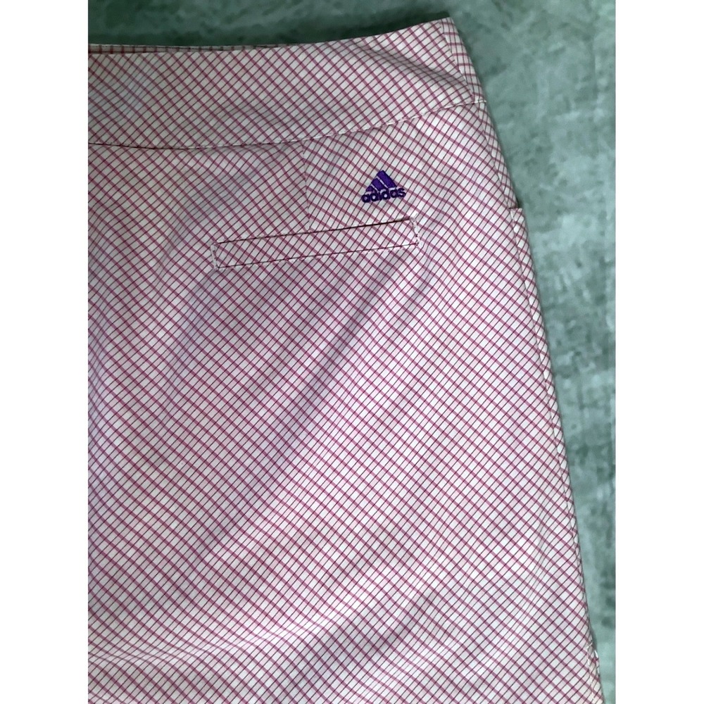 Adidas Golf‎ Skort Pink White Check Plaid Performance Size 6 X22720